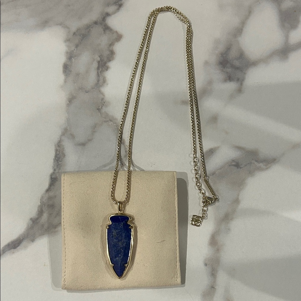 Kendra Scott Kimmy Arrowhead Gold & Lapis Necklace